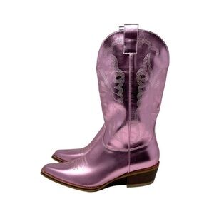Metallic pink cowboy boots - brand new!